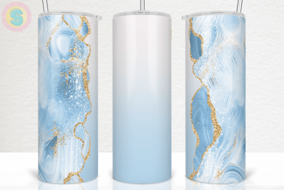 20Oz Agate Glitter Tumbler Wrap