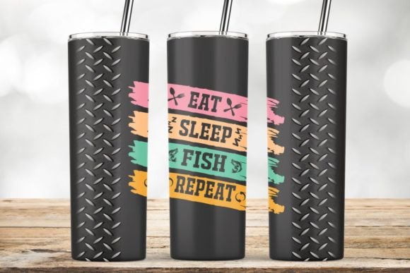 20oz Skinny Tumbler Sublimation Fishing
