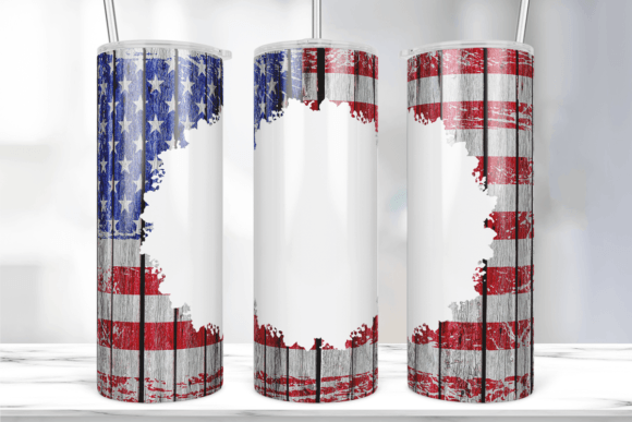 American Flag Wood Tumbler Wrap