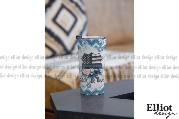 Back the Blue 20oz Tumbler Wrap PNG