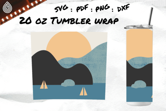 Beach, Mountain & Sun Tumbler Design