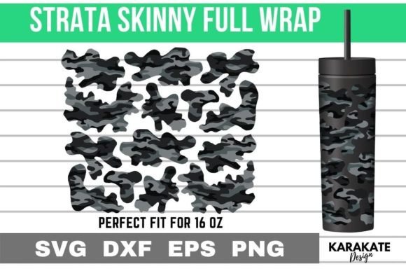Camouflage Grey, 16 Oz Strata Skinny SVG