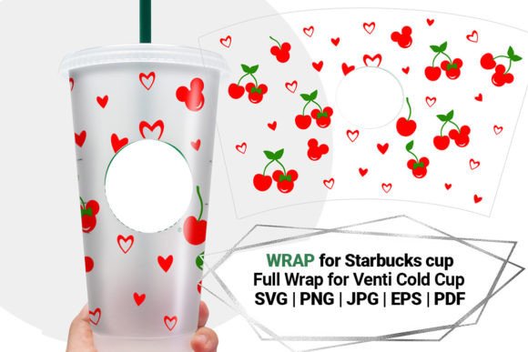 Cherry Wrap for Starbucks 24 Oz Cup