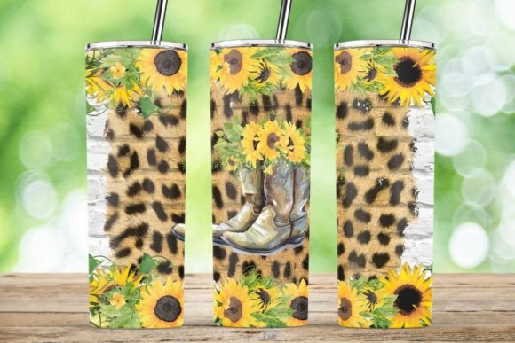Cowboy Boots Sunflower 20oz Tumbler Wrap