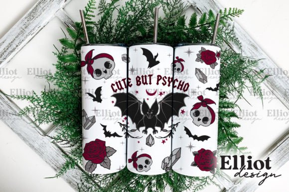 Cute but Psycho Goth Tumbler Wrap PNG