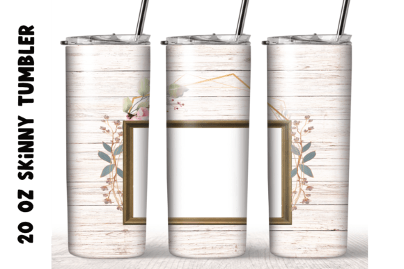 Frame Wood Floral 20 Oz Skinny Tumbler
