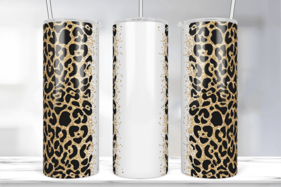 Gold Glitter Leopard Tumbler Wrap