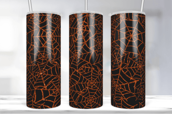 Halloween Glitter Spider Web Tumbler