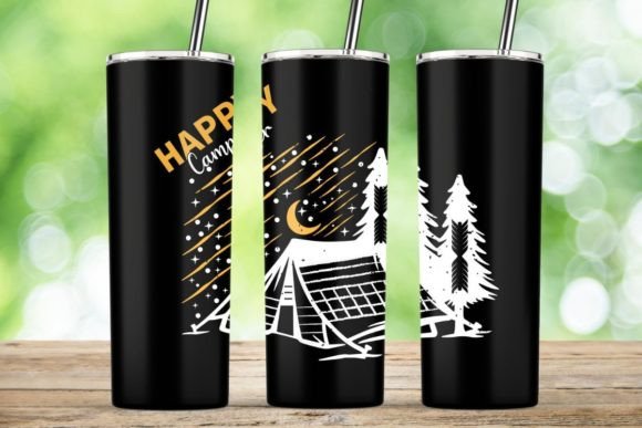 Happy Camper, Happy Camping Tumbler PNG