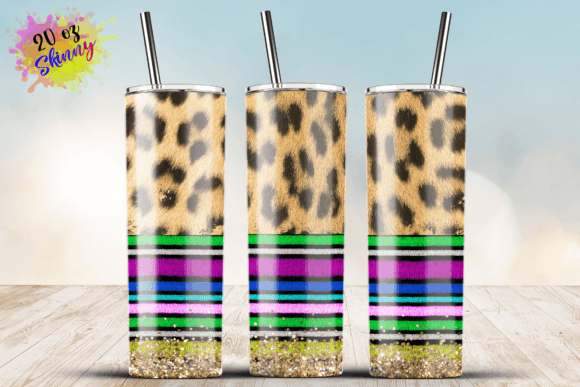 Leopard Serape Print 20oz Skinny Tumbler