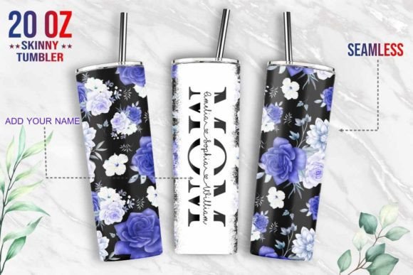 Mom Flower Purple 20oz Skinny Tumbler