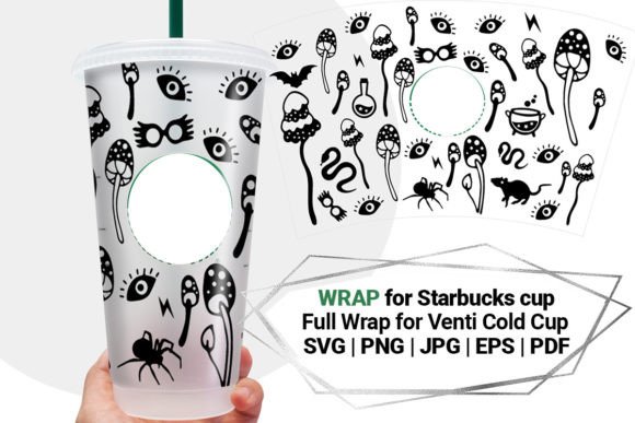 Mushrooms Wrap for Starbucks 24 Oz Cup