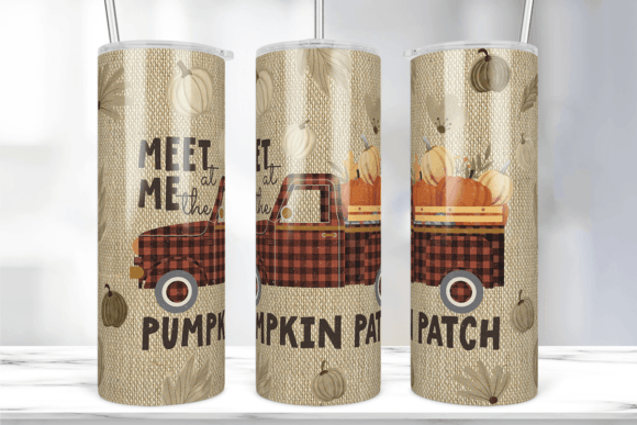 Seamless Pumpkin Tumbler Wrap Design