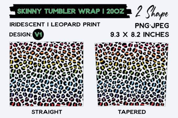 Skinny Tumbler Iridescent Leopard Print