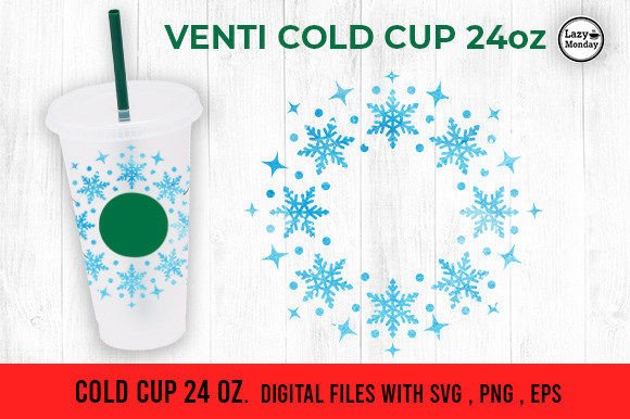 Snow Flake 24oz Venti Cold Cup