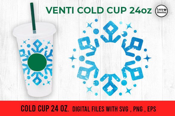 Snow Flake Frozen 24oz Venti Cold Cup