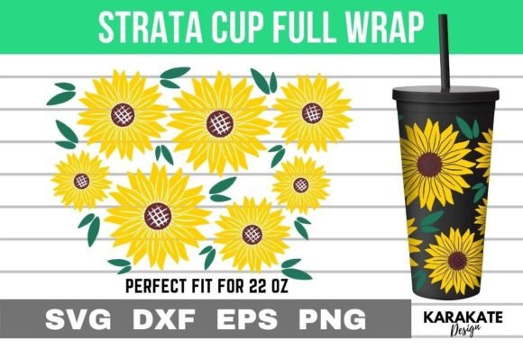 Sunflower Leaf, 22 Oz Strata Cup Wrap