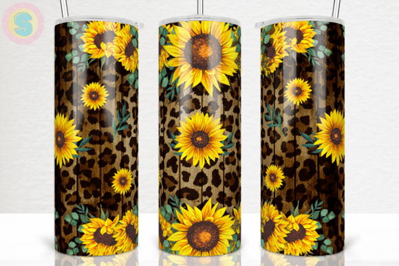 Sunflower Leopard 20Oz Tumbler Wrap