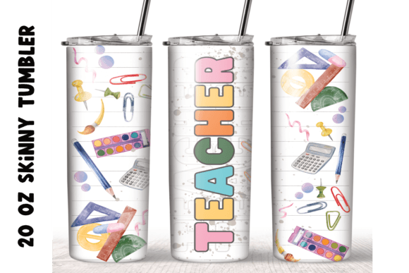Teacher Life 20oz Skinny Tumbler Wrap